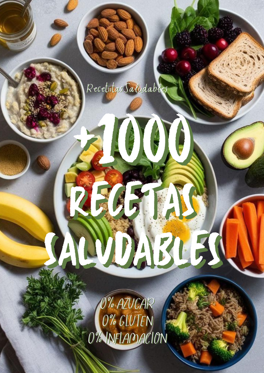 +1000 Recetas Saludables - 0% azúcar 0% gluten + 20 E-Books